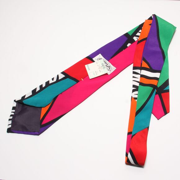 NEW Azia Abstract Animal Print Tie 3.5" x 57" - Picture 4 of 5